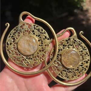 Diablo Organics Rutilated Quartz Brass Weights